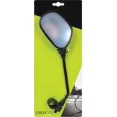 Espelho oval, bicicleta negra com refletor DRESCO - 5252100