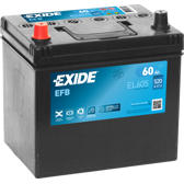 Batterie de voiture 60Ah/520A EXIDE - EL605