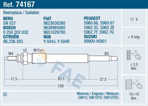 Glow plug (per unit)