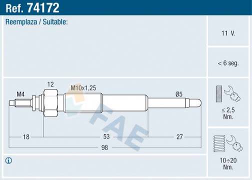 Glow plug (per unit)