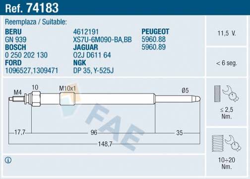 Glow plug (per unit)