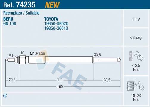 Glow plug (per unit)