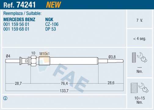 Glow plug (per unit)