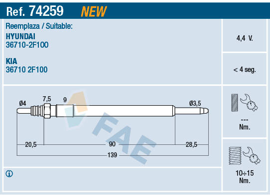 Glow plug (per unit)