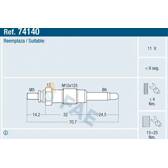 Vela incandescente (por unidade) FAE - 74140