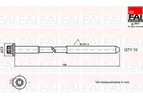 Jeu De Boulons De Culasse Febi-Bilstein - Compatible Renault, Dacia, Nissan