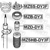 Aanslagrubber- vering FEBEST - MZD-DY3