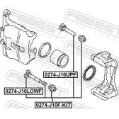 Boulon de guidage (étrier de frein) FEBEST - 0274-J10F-KIT