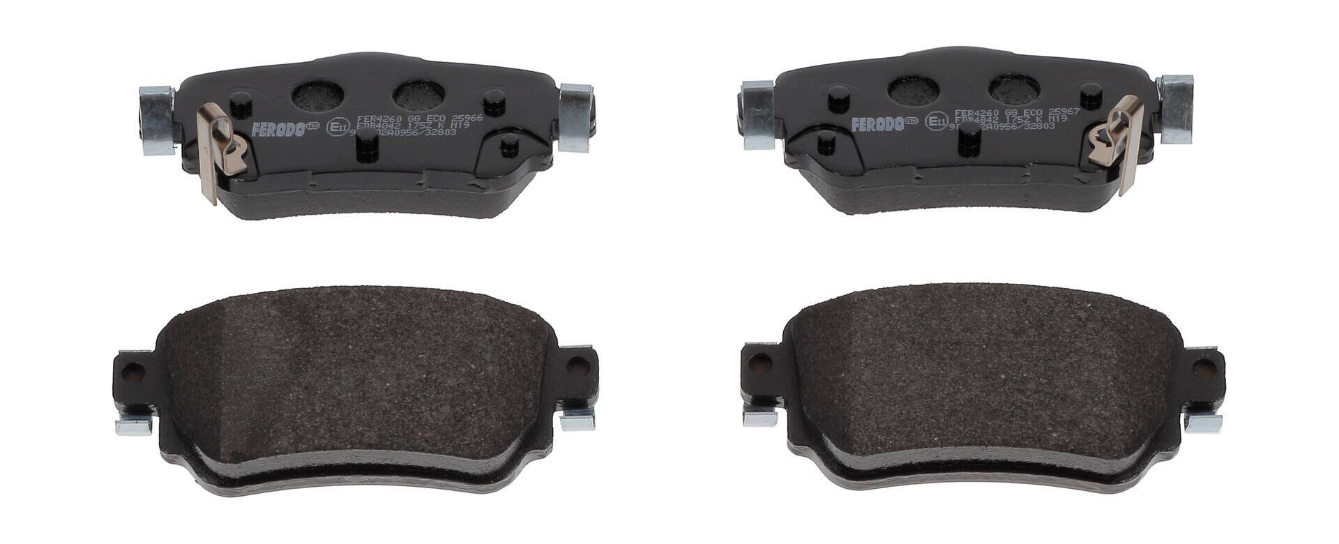 Rear brake pad set