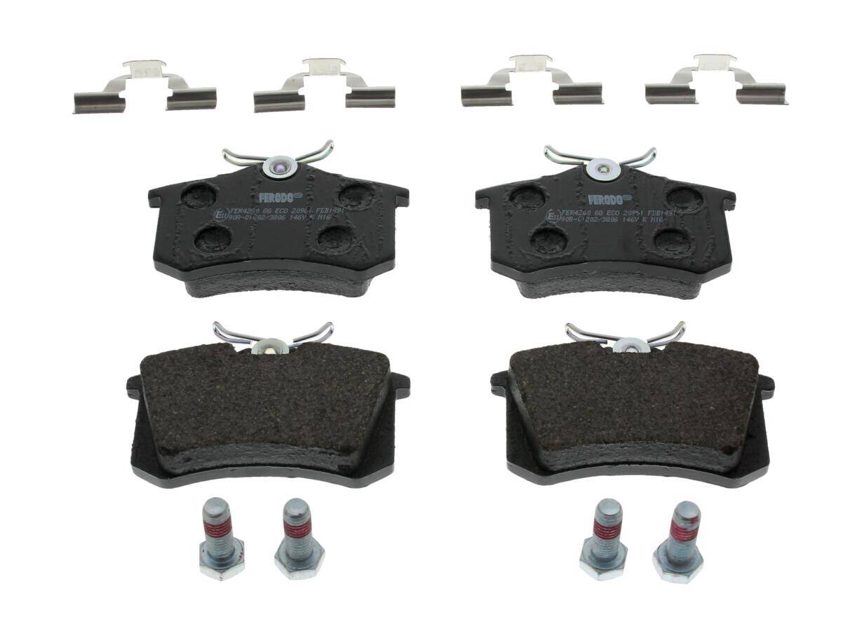 Rear brake pad set