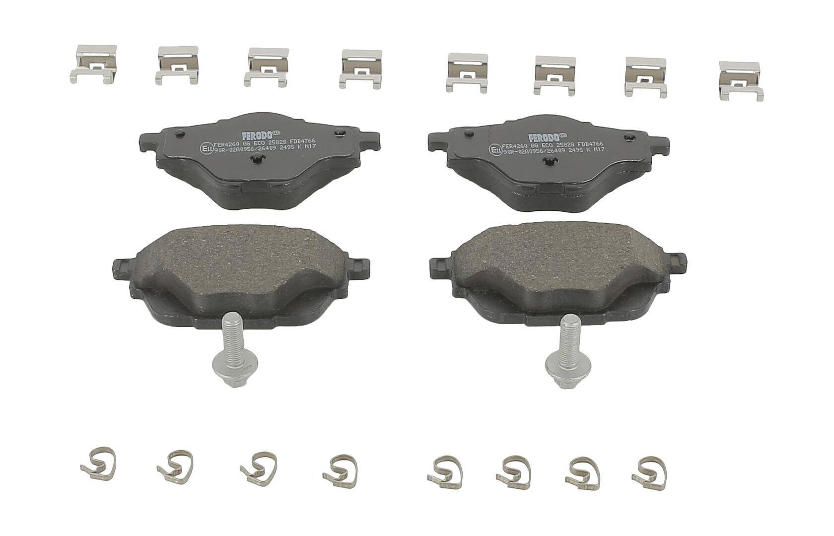 Rear brake pad set