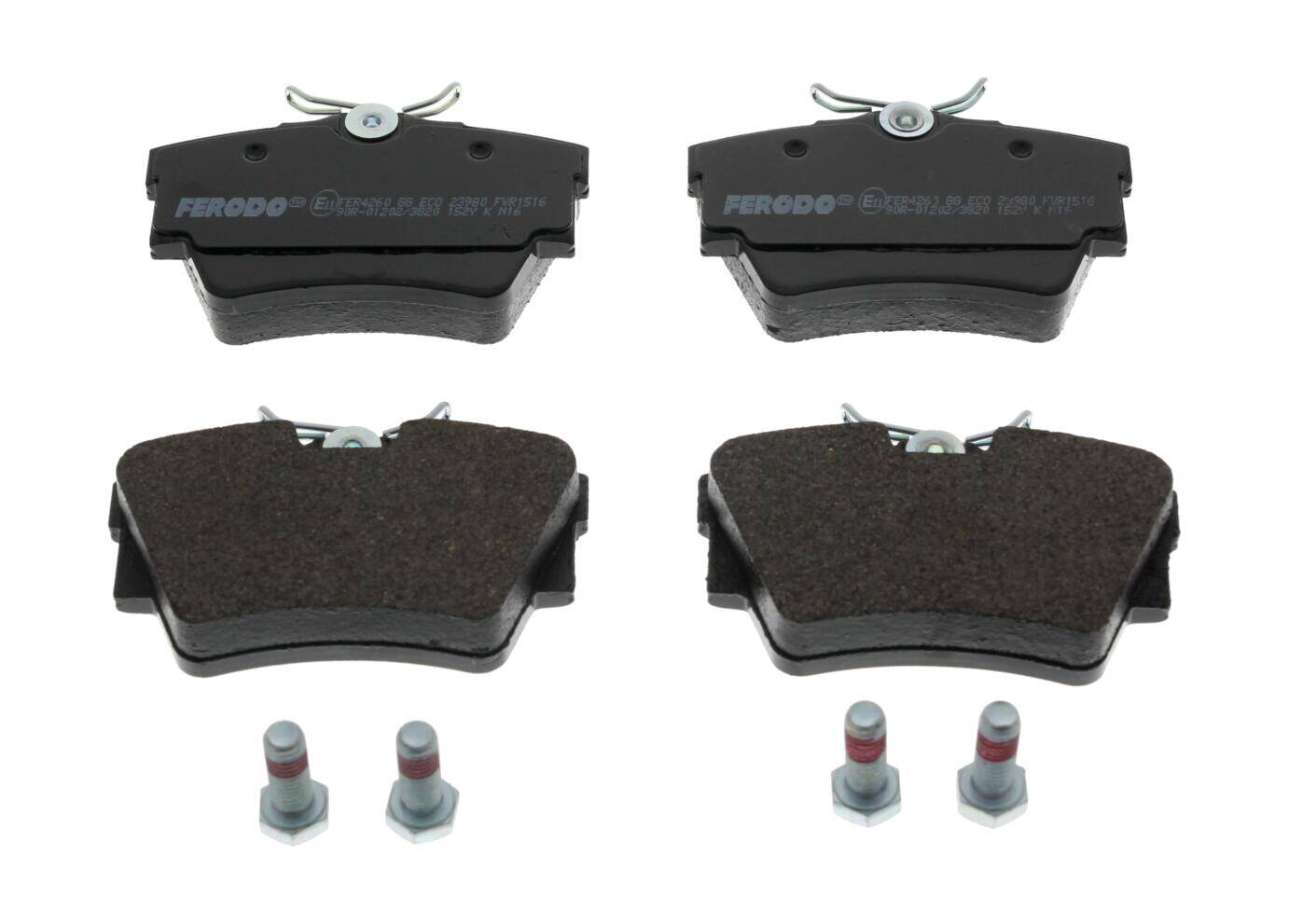 Rear brake pad set