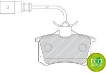 Rear brake pad set