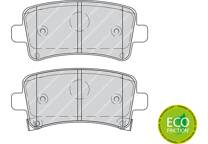 Rear brake pad set