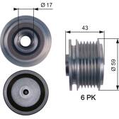 Belt Pulley, alternator GATES - OAP7112