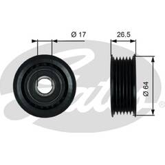 Galet enrouleur (courroie d'accessoire) GATES - T38099