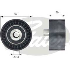 Galet enrouleur (courroie de distribution) GATES - T42199