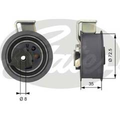 Galet tendeur (courroie de distribution) GATES - T43019