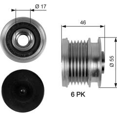 Poulie (alternateur) GATES OAP7100