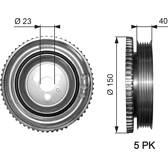 Poulie damper GATES - TVD1052