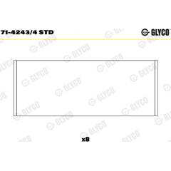 Bronzina Biella Glyco 71-4250/4 Glyco 71-4250/4 STD - Bronzina Di Biella | WhichOne Bronzina Bielle Compatibile OE 4075CP - 3
