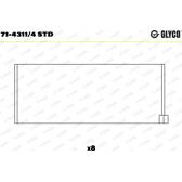 Bronzina di biella GLYCO - 71-4311/4 STD