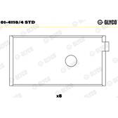 Jeu de 4 coussinets de bielle GLYCO - 01-4116/4 STD