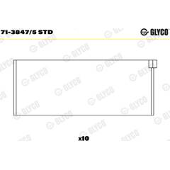 Glyco 71-3847/5 STD Coussinet De Bielle Demi-Coussinet Supérieur SPUTTER