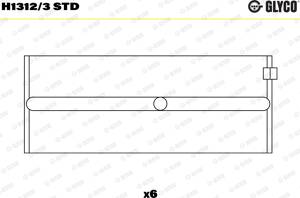Coussinet De Vilebrequin Glyco H1293/5 STD – Compatible Avec Plusieurs Références FIAT
