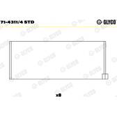 Drijfstanglager GLYCO - 71-4311/4 STD