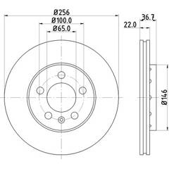 Jeu de 2 disques de frein HELLA PAGID - 8DD 355 105-361