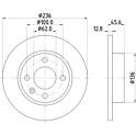 Jeu de 2 disques de frein HELLA PAGID - 8DD 355 105-871