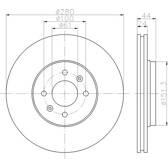 Brake disc set (2) HELLA PAGID - 8DD 355 129-611