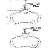 Jeu de plaquettes de frein avant HELLA PAGID - 8DB 355 018-261