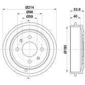 Brake drums (2-wheel set) HELLA - 8DT 355 300-081