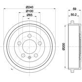 Brake drums (2-wheel set) HELLA - 8DT 355 300-371