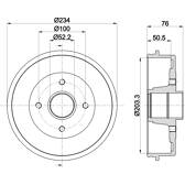 Brake Drum HELLA - 8DT 355 301-401