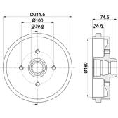 Brake Drum HELLA - 8DT 355 301-631