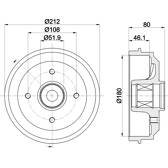 Brake Drum HELLA - 8DT 355 302-811