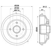 Brake Drum HELLA - 8DT 355 302-931