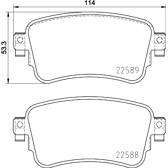 Bremsbelagsatz hinten HELLA - 8DB 355 037-681