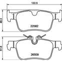 Bremsbelagsatz hinten HELLA - 8DB 355 044-311