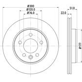Bremssatz (2 Bremsscheiben) HELLA - 8DD 355 125-571