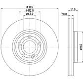 Bremssatz (2 Bremsscheiben) HELLA - 8DD 355 133-371