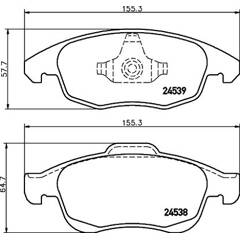 Jeu de 4 plaquettes de frein avant HELLA - 8DB 355 013-341