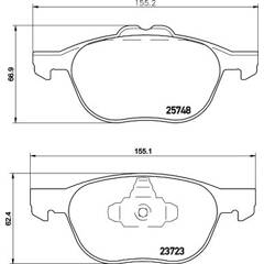 Jeu de 4 plaquettes de frein avant HELLA - 8DB 355 020-411