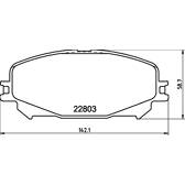 Jeu de plaquettes de frein avant HELLA - 8DB 355 039-201