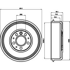 Tambour de frein HELLA - 8DT 355 301-721