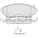Front brake pad set ICER - 142219
