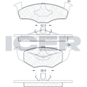 Front brake pad set ICER - 181178